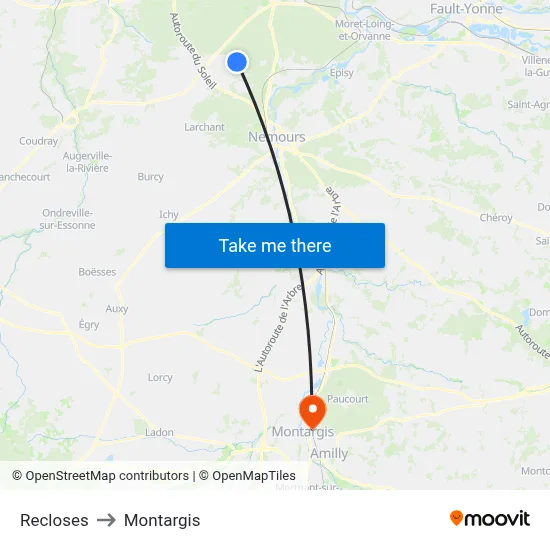 Recloses to Montargis map