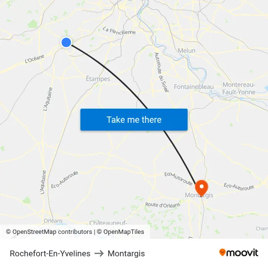 Rochefort-En-Yvelines to Montargis map