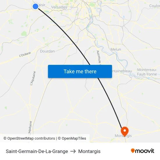 Saint-Germain-De-La-Grange to Montargis map