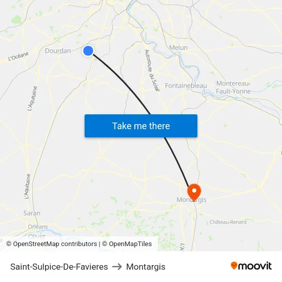 Saint-Sulpice-De-Favieres to Montargis map