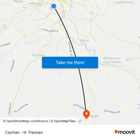 Cachan to Pannes map