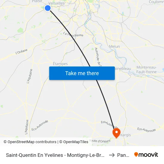 Saint-Quentin En Yvelines - Montigny-Le-Bretonneux to Pannes map