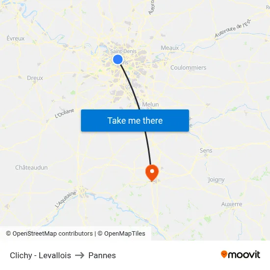 Clichy - Levallois to Pannes map