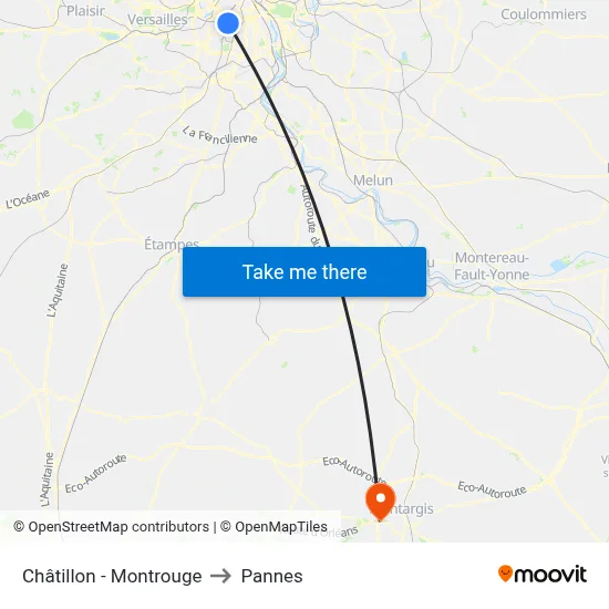 Châtillon - Montrouge to Pannes map