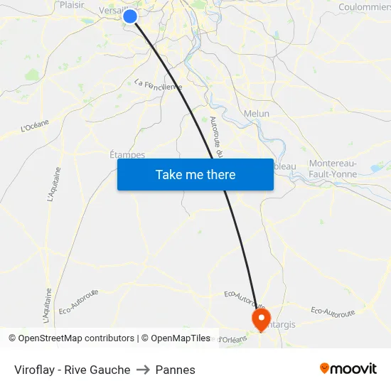 Viroflay - Rive Gauche to Pannes map