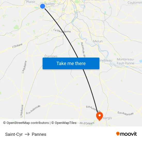 Saint-Cyr to Pannes map