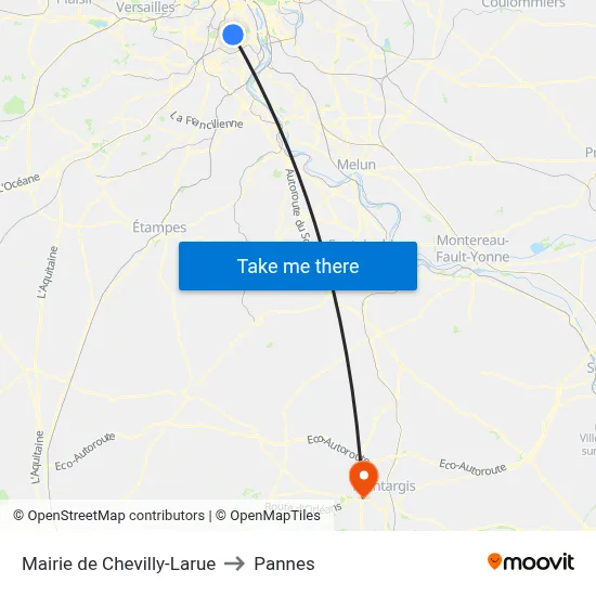 Mairie de Chevilly-Larue to Pannes map