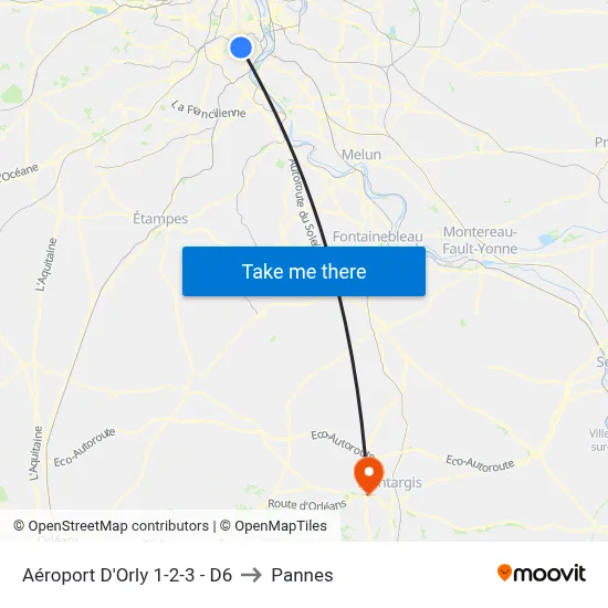 Aéroport D'Orly 1-2-3 - D6 to Pannes map