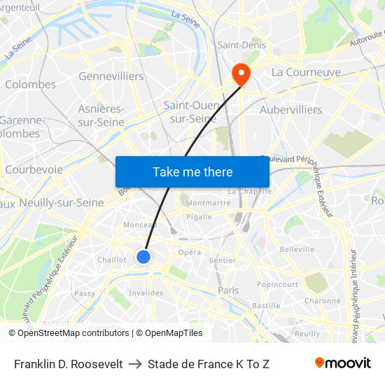 Franklin D. Roosevelt to Stade de France K To Z map