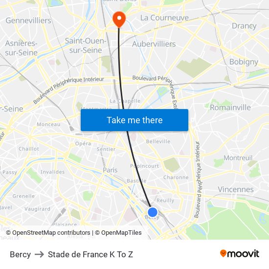 Bercy to Stade de France K To Z map