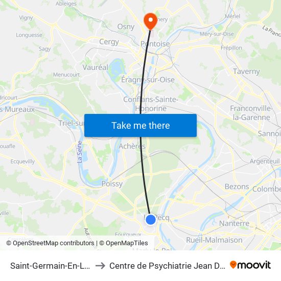 Saint-Germain-En-Laye to Centre de Psychiatrie Jean Delay map