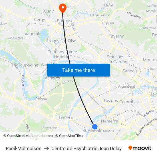 Rueil-Malmaison to Centre de Psychiatrie Jean Delay map