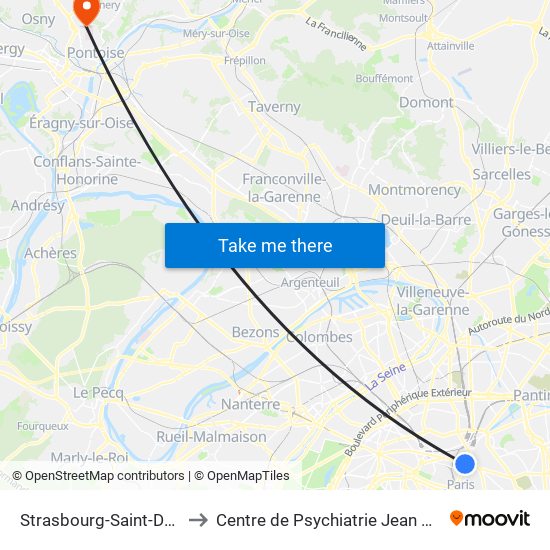 Strasbourg-Saint-Denis to Centre de Psychiatrie Jean Delay map
