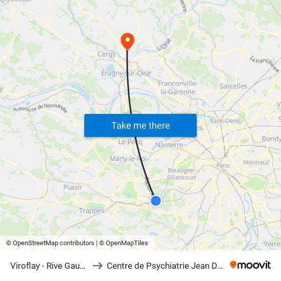 Viroflay - Rive Gauche to Centre de Psychiatrie Jean Delay map
