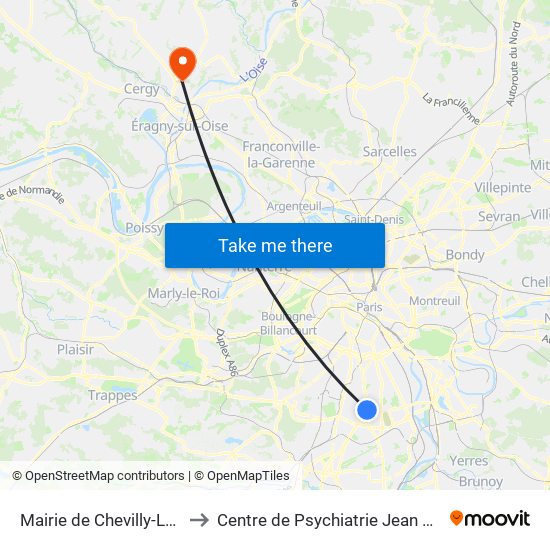 Mairie de Chevilly-Larue to Centre de Psychiatrie Jean Delay map