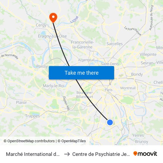 Marché International de Rungis to Centre de Psychiatrie Jean Delay map