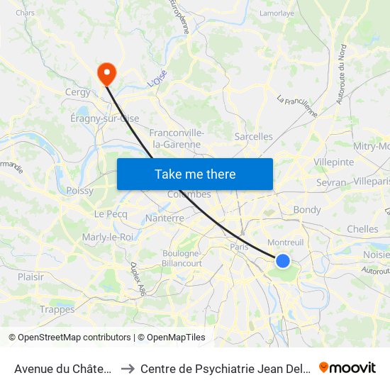 Avenue du Château to Centre de Psychiatrie Jean Delay map