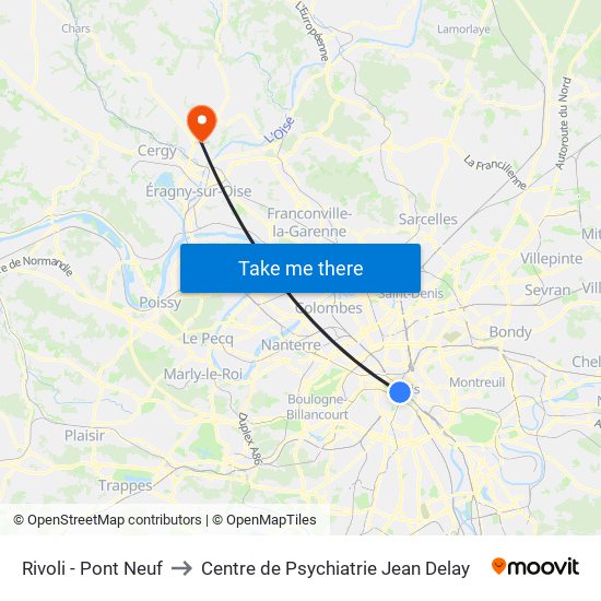 Rivoli - Pont Neuf to Centre de Psychiatrie Jean Delay map
