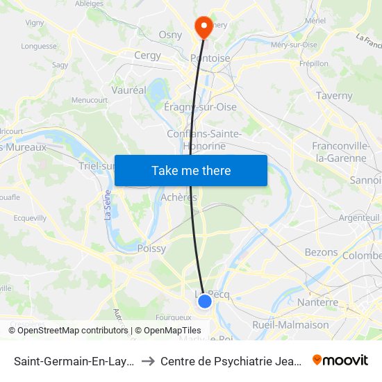 Saint-Germain-En-Laye RER to Centre de Psychiatrie Jean Delay map