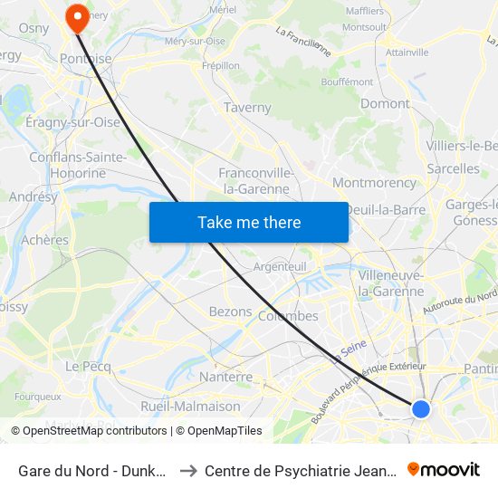 Gare du Nord - Dunkerque to Centre de Psychiatrie Jean Delay map