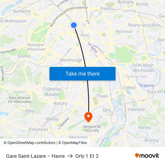 Gare Saint-Lazare – Havre to Orly 1 Et 2 map