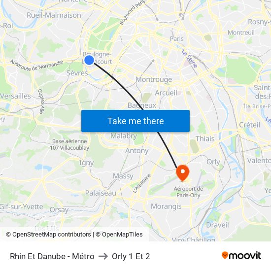 Rhin Et Danube - Métro to Orly 1 Et 2 map