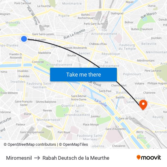 Miromesnil to Rabah Deutsch de la Meurthe map