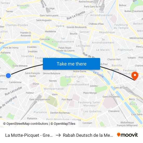 La Motte-Picquet - Grenelle to Rabah Deutsch de la Meurthe map