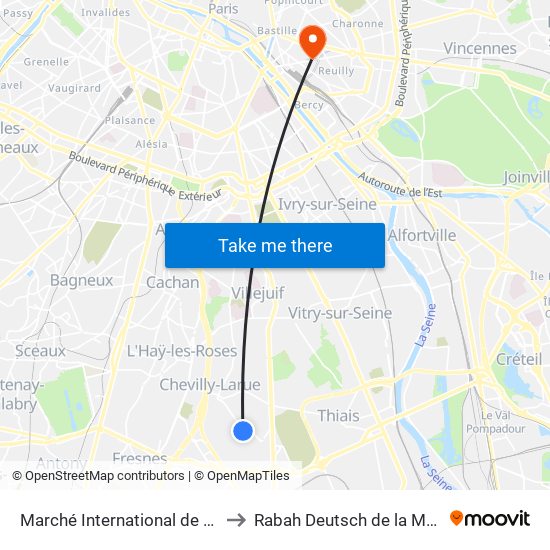 Marché International de Rungis to Rabah Deutsch de la Meurthe map