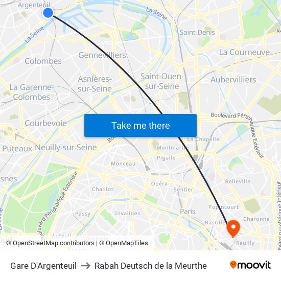 Gare D'Argenteuil to Rabah Deutsch de la Meurthe map