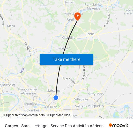 Garges - Sarcelles to Ign - Service Des Activités Aériennes (Saa) map