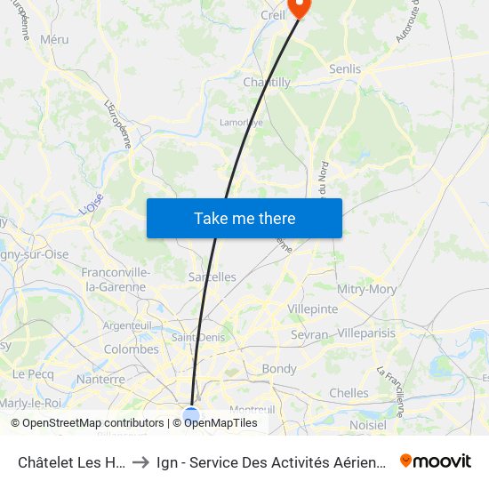 Châtelet Les Halles to Ign - Service Des Activités Aériennes (Saa) map