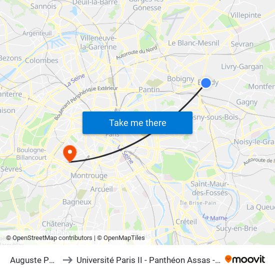 Auguste Polissard to Université Paris II - Panthéon Assas - Centre Vaugirard map