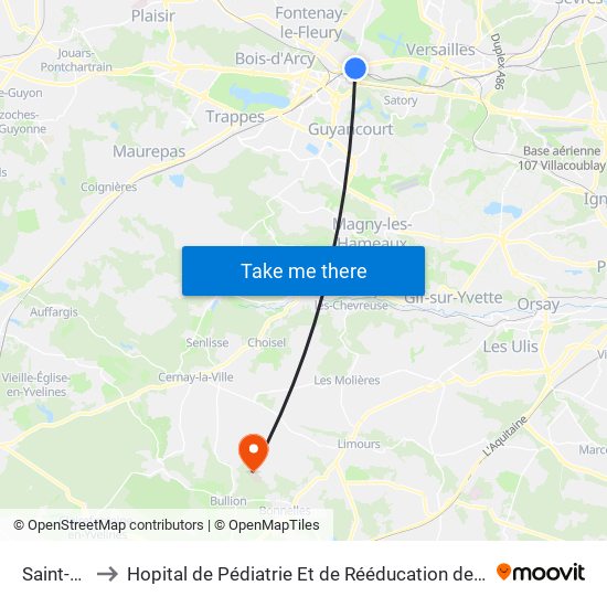 Saint-Cyr to Hopital de Pédiatrie Et de Rééducation de Bullion map