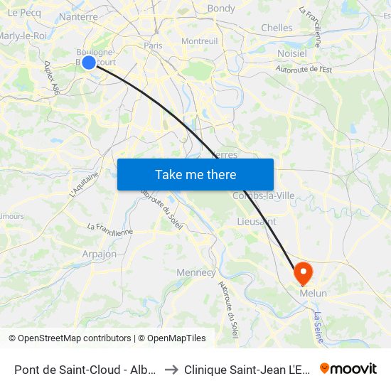 Pont de Saint-Cloud - Albert Kahn to Clinique Saint-Jean L'Ermitage map