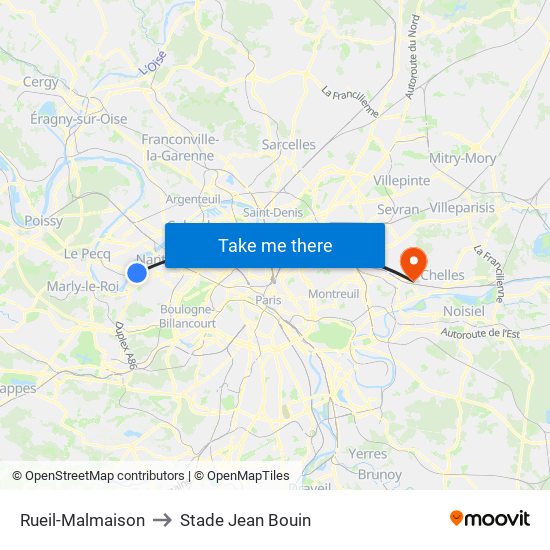 Rueil-Malmaison to Stade Jean Bouin map