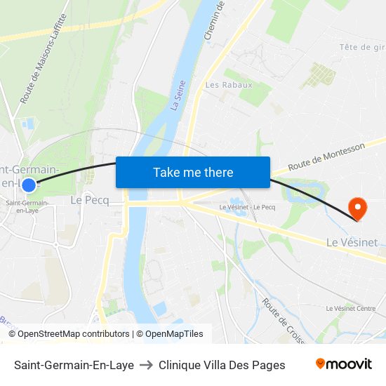 Saint-Germain-En-Laye to Clinique Villa Des Pages map