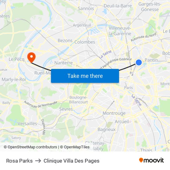 Rosa Parks to Clinique Villa Des Pages map