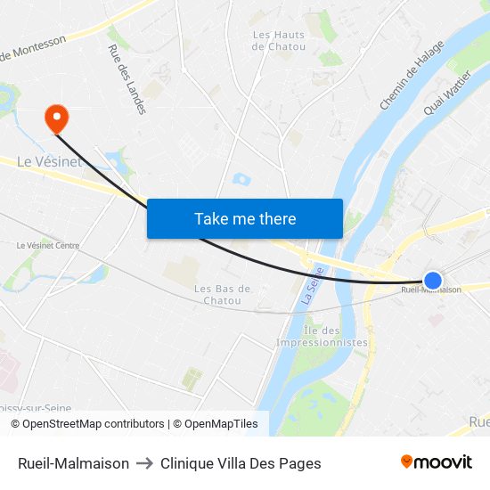 Rueil-Malmaison to Clinique Villa Des Pages map