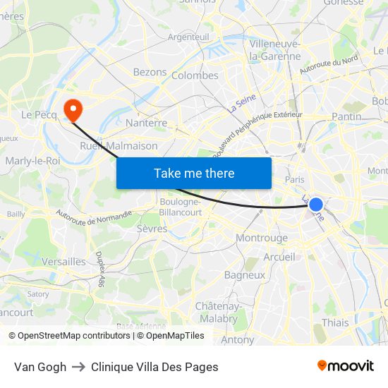 Van Gogh to Clinique Villa Des Pages map