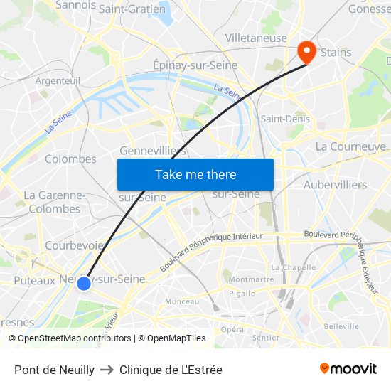 Pont de Neuilly to Clinique de L'Estrée map