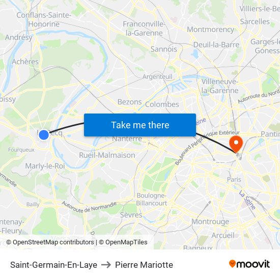 Saint-Germain-En-Laye to Pierre Mariotte map
