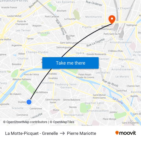 La Motte-Picquet - Grenelle to Pierre Mariotte map