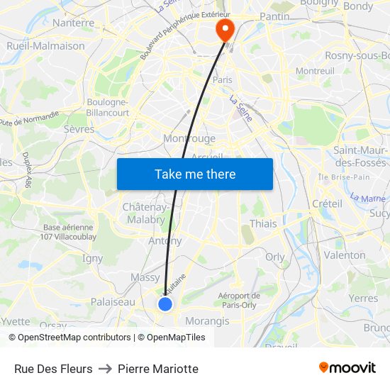 Rue Des Fleurs to Pierre Mariotte map