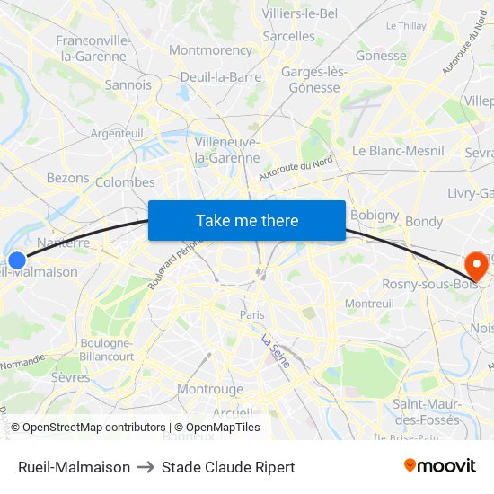 Rueil-Malmaison to Stade Claude Ripert map