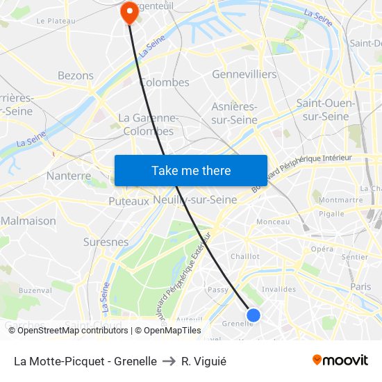 La Motte-Picquet - Grenelle to R. Viguié map