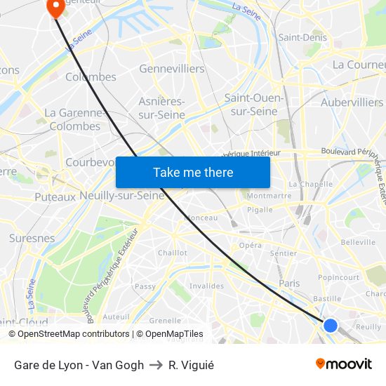 Gare de Lyon - Van Gogh to R. Viguié map