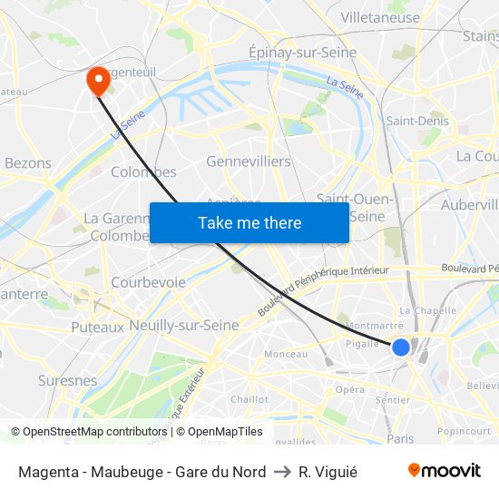 Magenta - Maubeuge - Gare du Nord to R. Viguié map