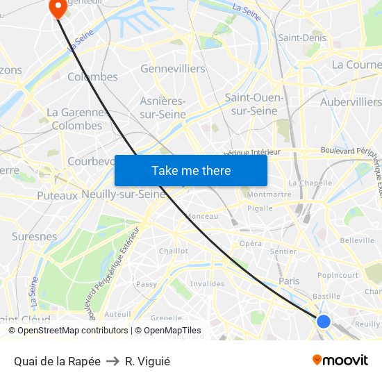Quai de la Rapée to R. Viguié map