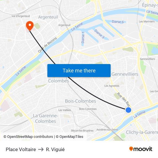 Place Voltaire to R. Viguié map